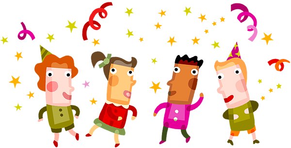Dance Parties - Kids Party Clip Art (600x306)