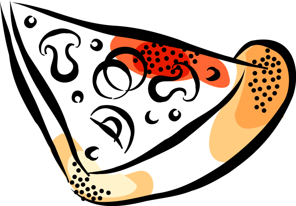 Vector Illustration Of Flatbread Pizza Slice Topped - Vector Illustration Of Flatbread Pizza Slice Topped (1005x700)