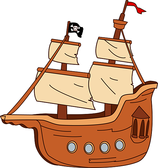 Pirate Ship Cartoon Png (517x550)