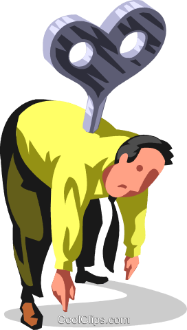 Wind Up Businessman Royalty Free Vector Clip Art Illustration - Illustration (272x480)