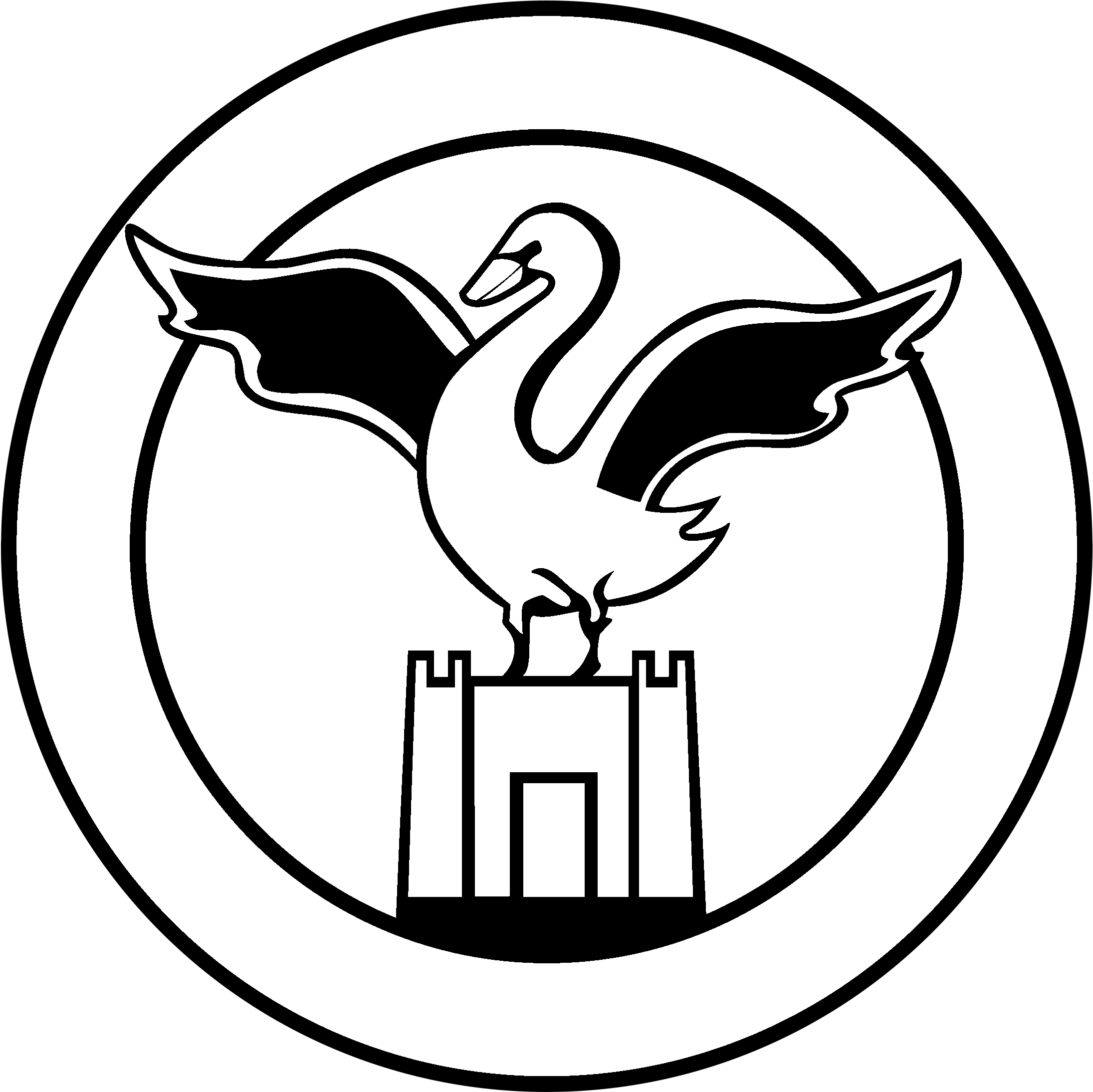 Swansea City Fc Logo Black And White - Old Swansea City Badge (2400x2400)