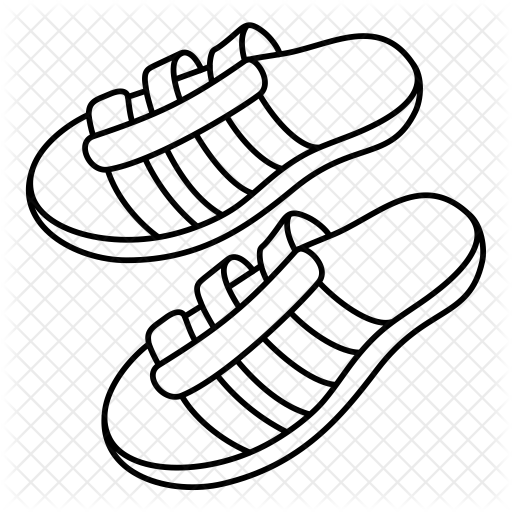 Summer Icon - Sandalias Para Colorear (512x512)