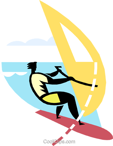 Man Wind Surfing Royalty Free Vector Clip Art Illustration - History (371x480)