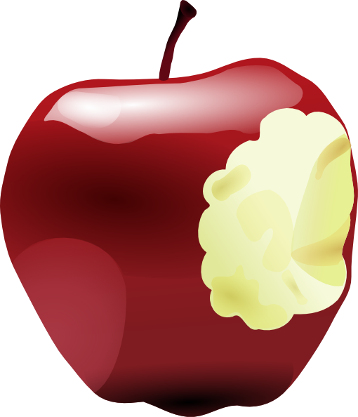 Apple Bitten Clip Art - Bitten Apple (561x595)
