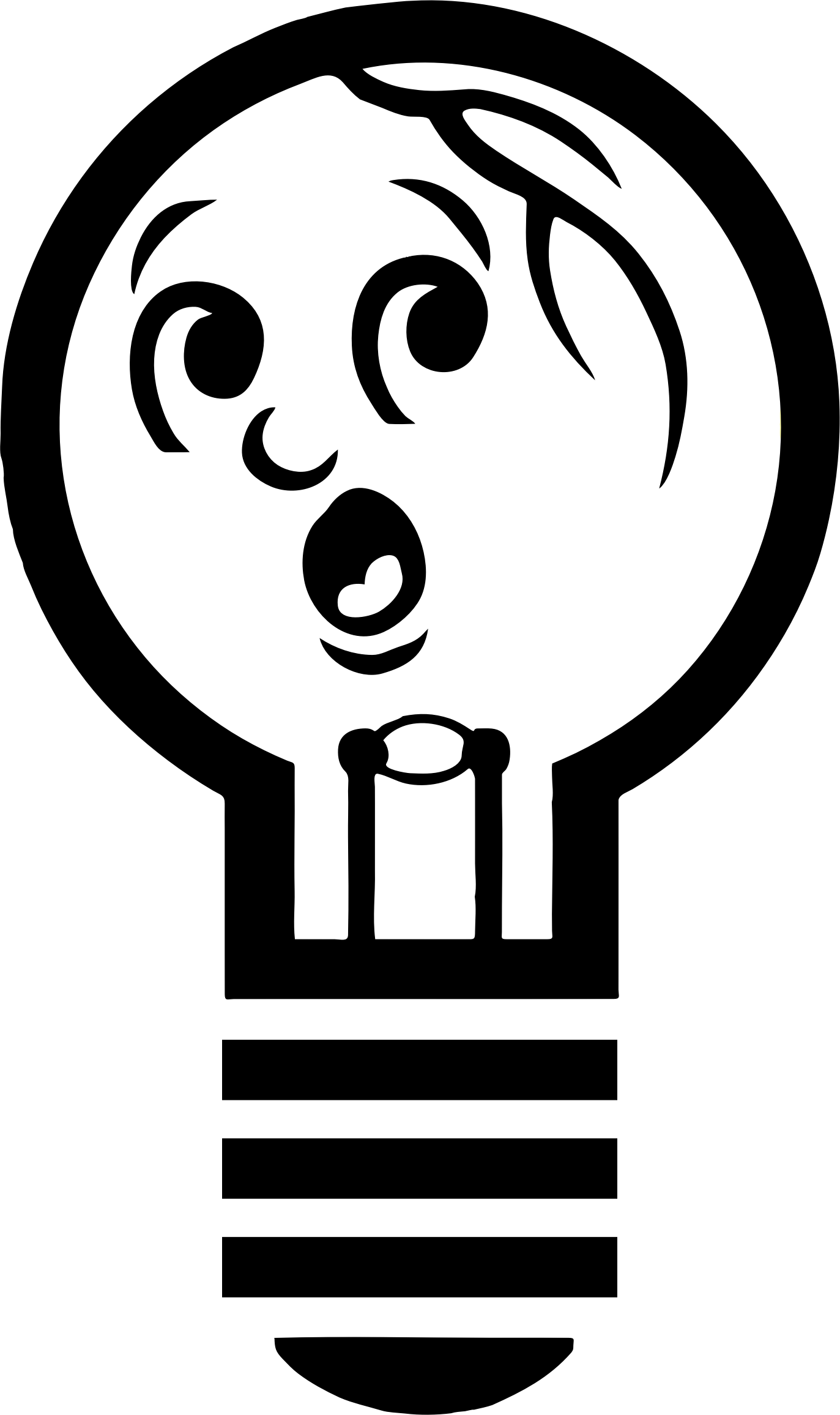 Anthropomorphic Light Bulb Silhouette - Incandescent Light Bulb (1373x2312)