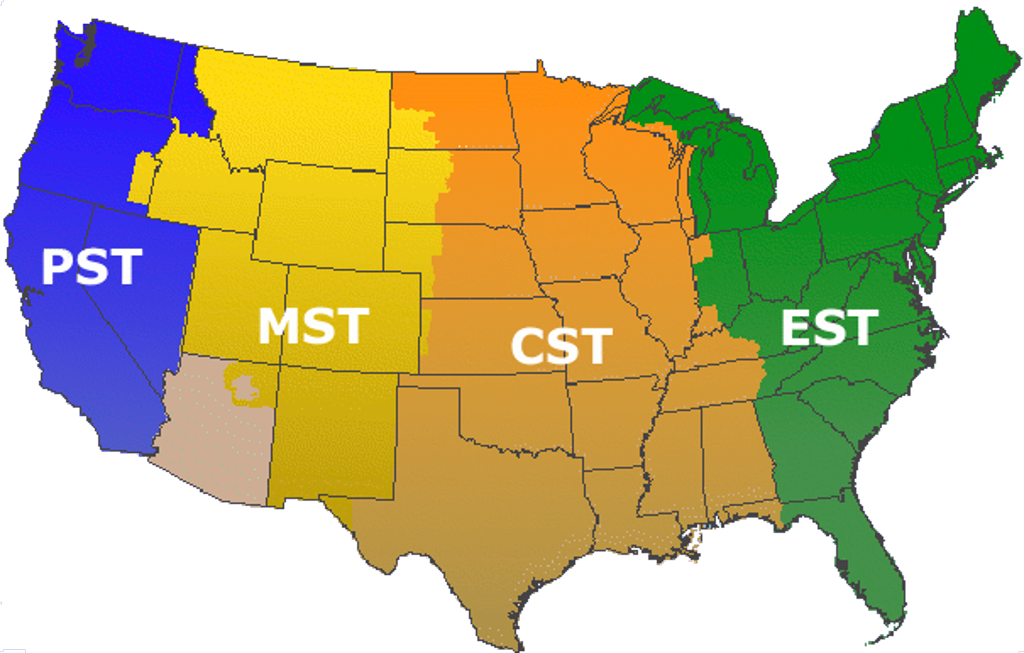 Timezones Us Time Zones Map Usa With Time Zone Map - New Mexico Time Zone (1024x653)