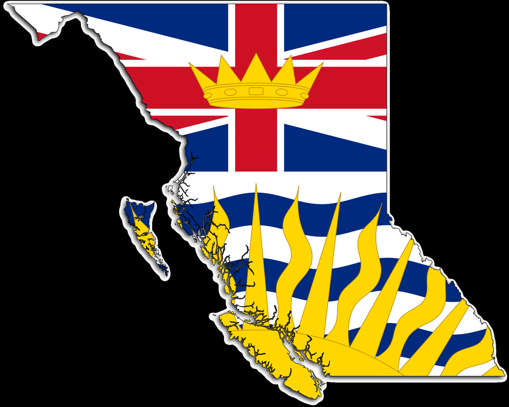 Bc Flag, Map Of Bc, Bc Day, British Columbia Day, Civic - British Columbia Flag (1000x801)