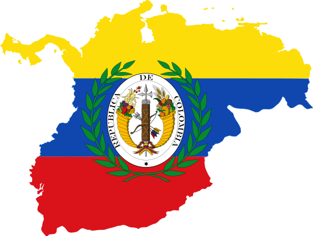 Gran Columbia Flag Maps Pinterest - Gran Colombia Flag Map (624x472)