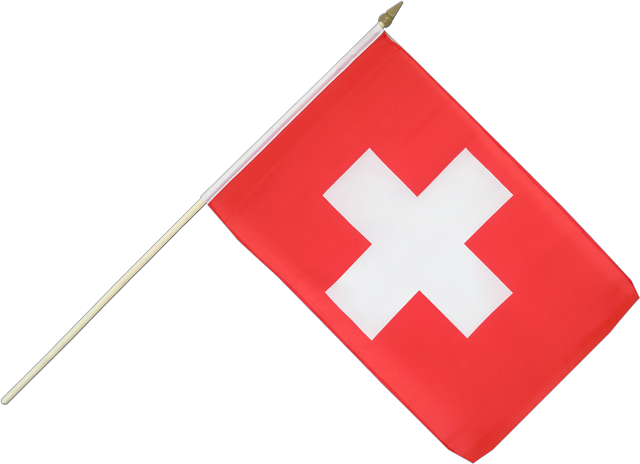 Drapeau Sur Hampe Suisse - Switzerland Hand Waving Flag - 12x18" (1500x1260)