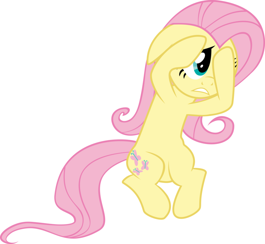 Scared Fluttershy~ By Lunabubble-ede96 - My Little Pony Fluttershy Scared (900x828)