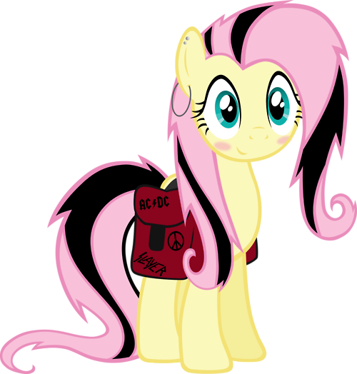 Heavy Metal Fluttershy - Emo Fluttershy Gif (500x524)