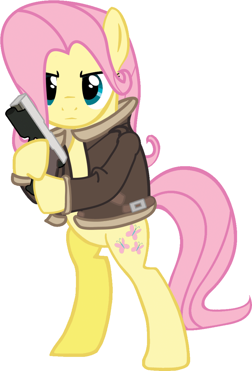 Cosplay, Crossover, Fluttershy, Gun, Leon S - My Little Pony Leon S Kennedy (974x1362)