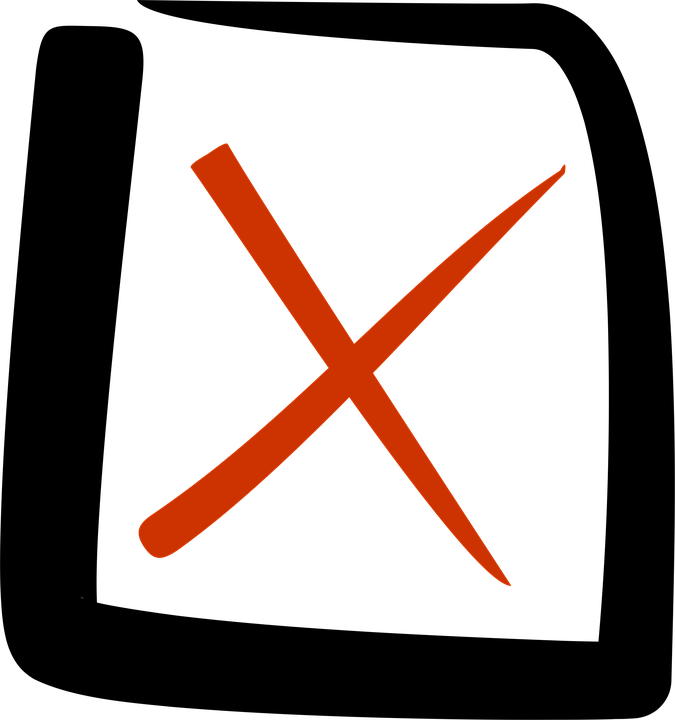 Pin Check Clipart - Red Cross In Box (675x720)