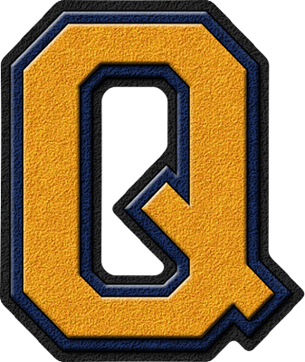 Etc > Presentations Etc Home > Alphabets > Varsity - Blue Varsity Letter Q (337x400)