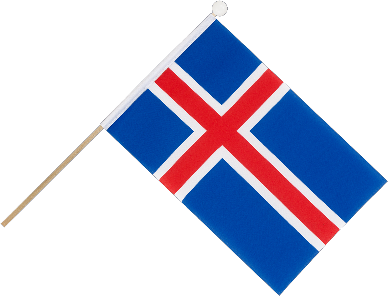 Hand Waving Flag 6x9" - Iceland And Norway Flag (1500x1260)