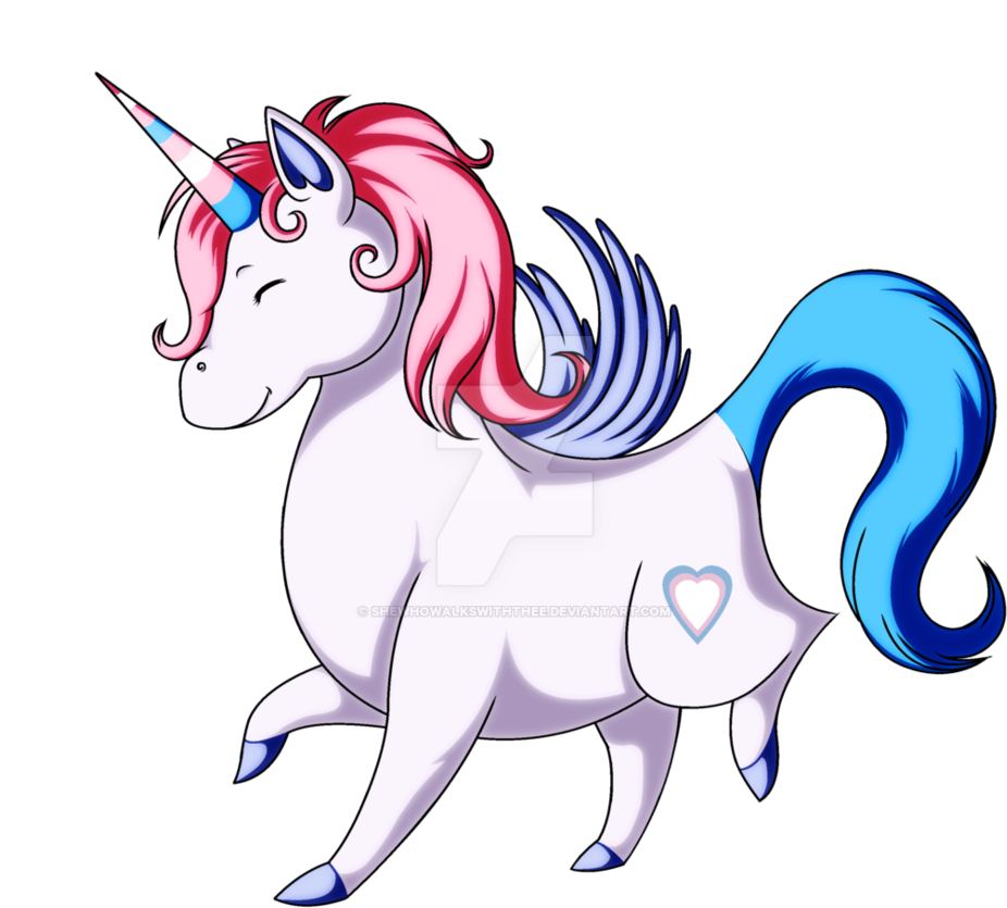 Chibi Transgender Unicorn By Shewhowalkswiththee - Unicorn (945x845)