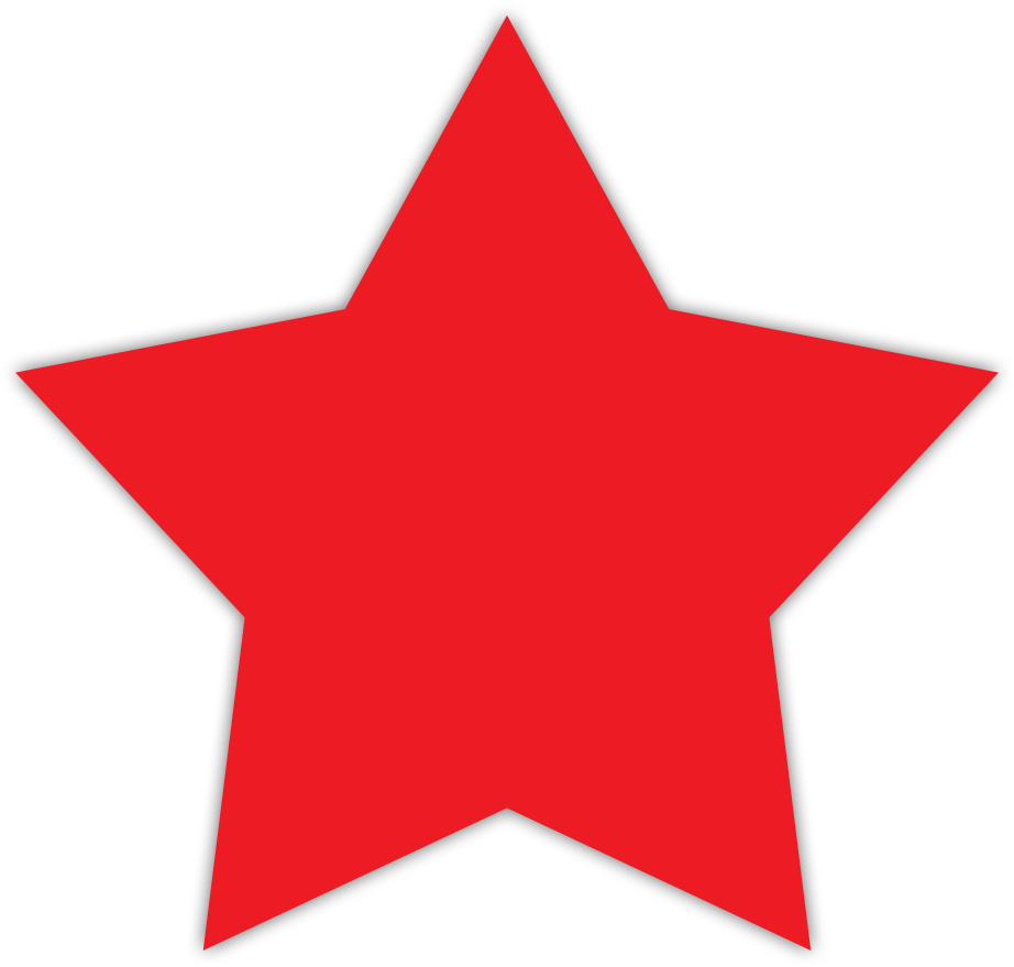 Red Glitter Star Png (922x879)