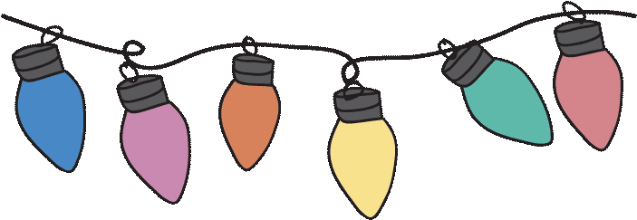 This Is A Buncee Animation - Hanging Christmas Lights Drawing (730x300)