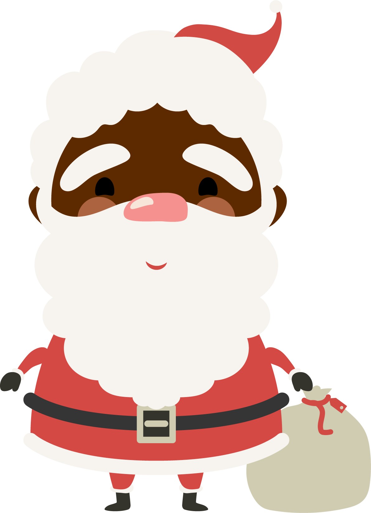 This Is A Sticker Of A Black Santa - Sticker (1192x1646)