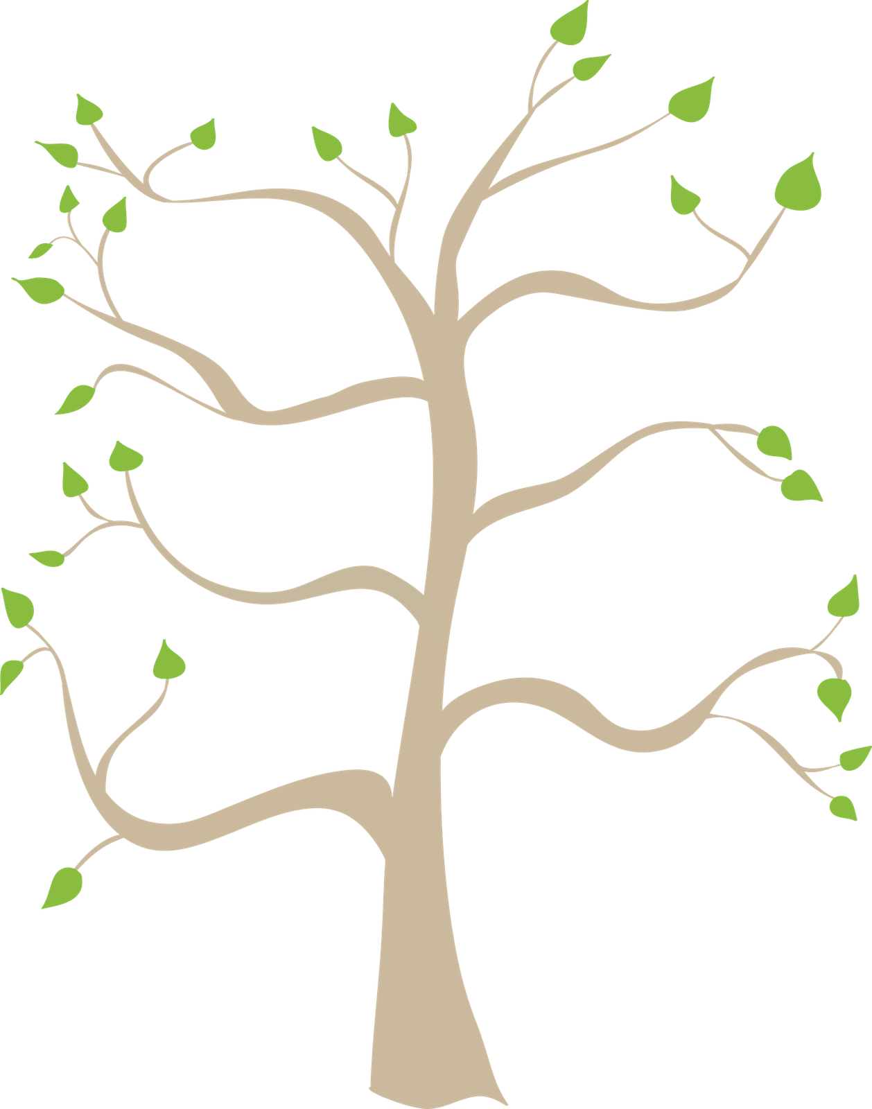Free Family Tree Clipart Image - Family Tree 8 Branches (1258x1600)