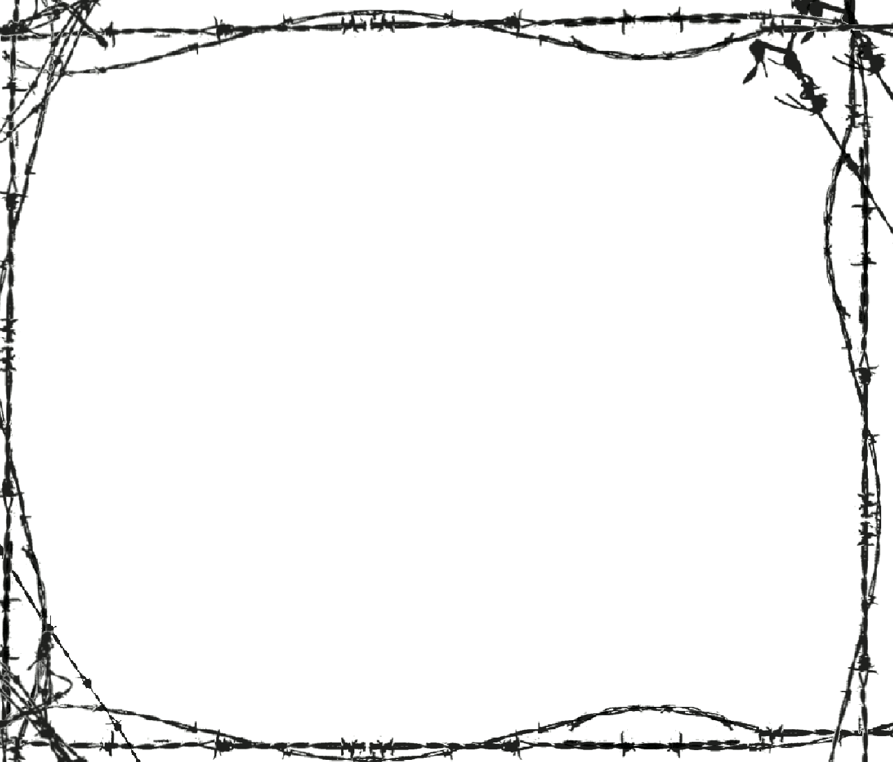Barbed Wire Border Clip Art Image Medium Size - Barb Wire Border Png (1280x1092)