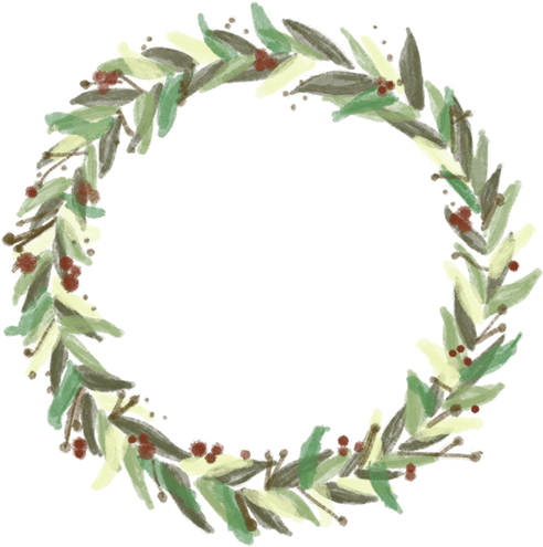 Watercolor Christmas Wreath Png (600x600)