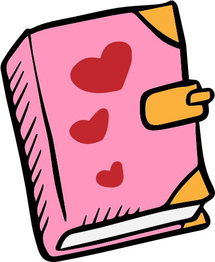Diary Free Icon - Love Diary Icon (512x512)