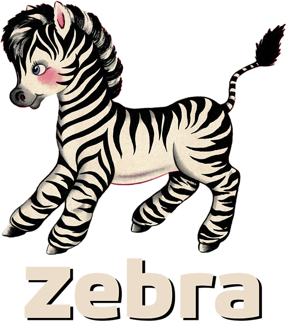 Cute Baby Zebra Pattern - Niedliche Kleine Retro Vintage Zebrapostkarte Postkarte (583x700)