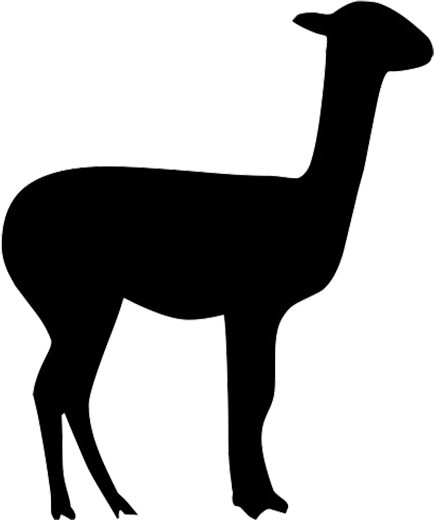 Llama Alpaca Vicuña Clip Art - Llama Silhouette (938x1019)