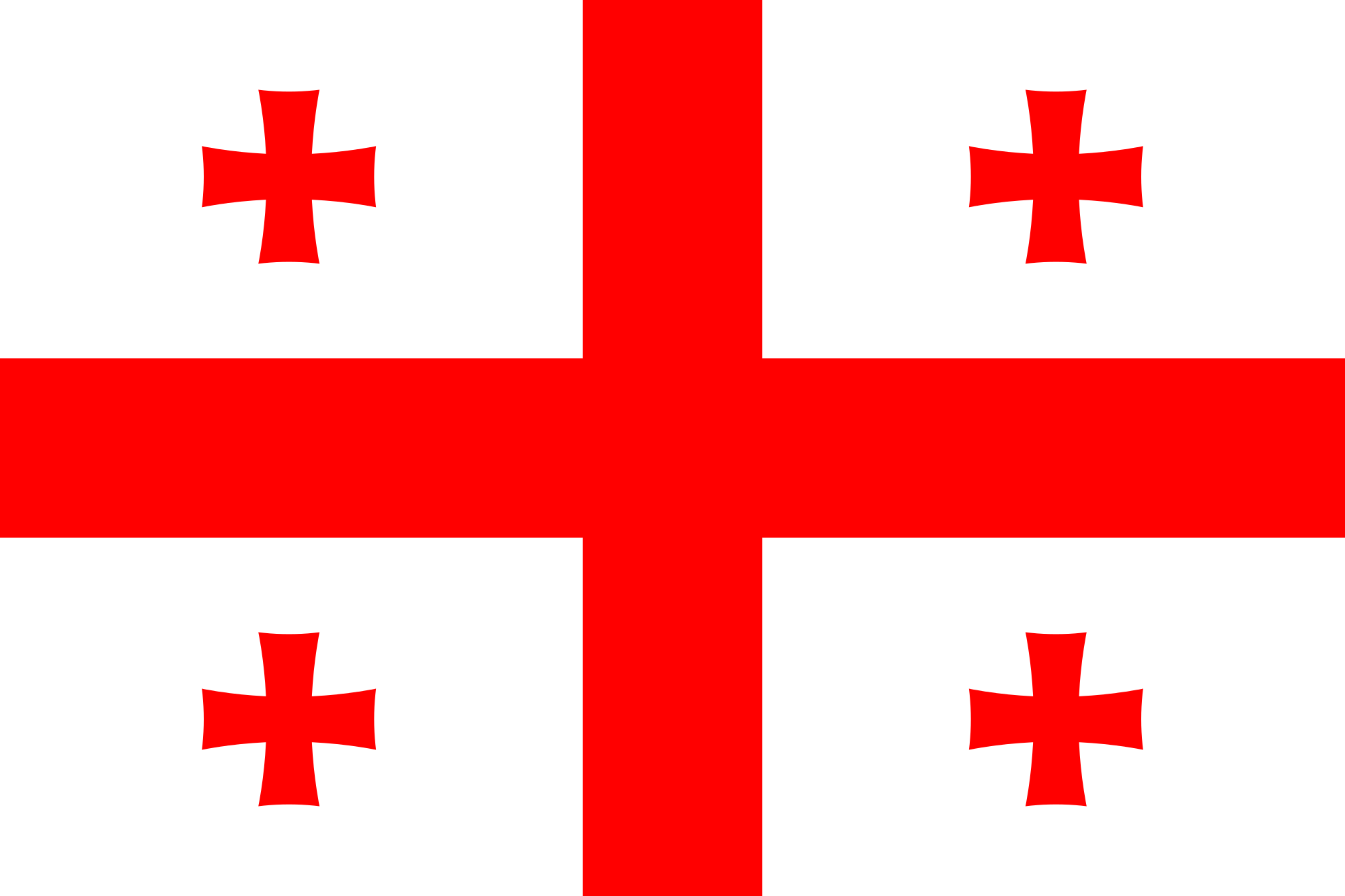 Fileflag Of Georgia - White Flag With Red Crosses (2000x1333)