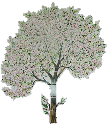 Almond Tree Tile - Tile (390x495)