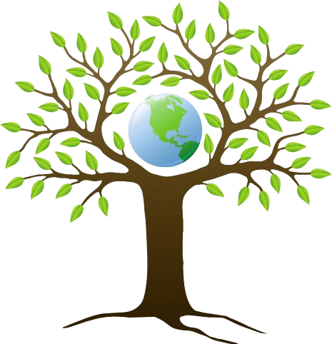 Free Go Green Tree Logo - Tree On Top Of Earth (465x482)
