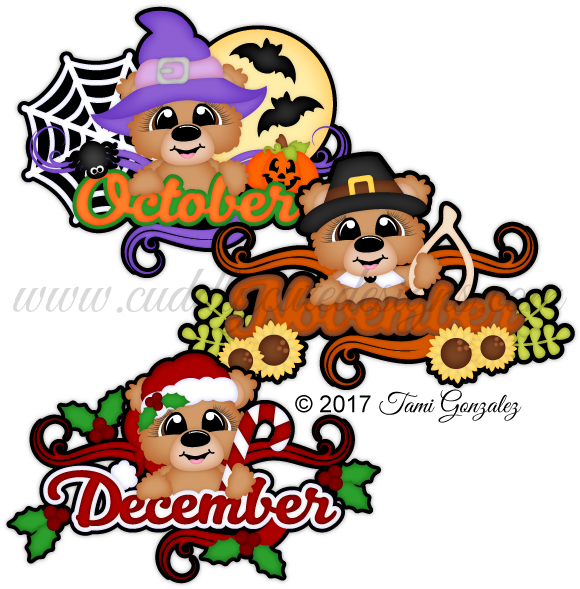 Calendar Bears Oct-dec - Foundation Piecing (600x600)