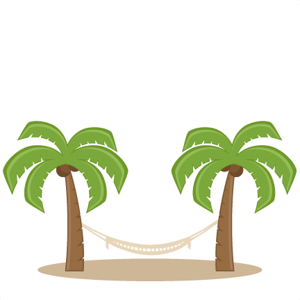 Palm Tree And Hammock Clipart Palm Trees With Hammock - Palm Tree With Hammock Clipart (432x432)