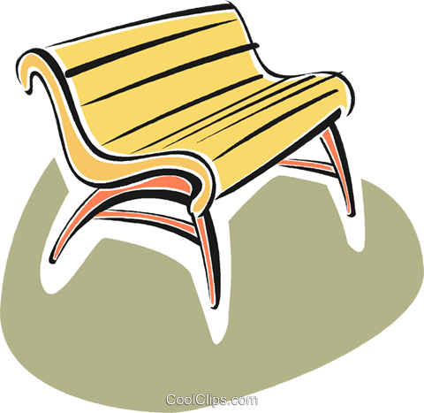 Park Bench Royalty Free Vector Clip Art Illustration - Bench (480x467)