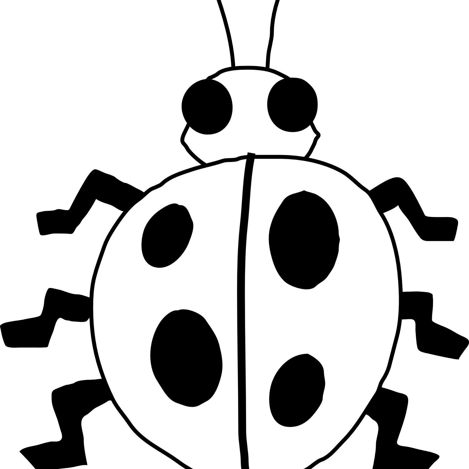 Garden Clipart Black And White Clipart Panda Free Clipart - Lady Bug Black And White (1500x1500)