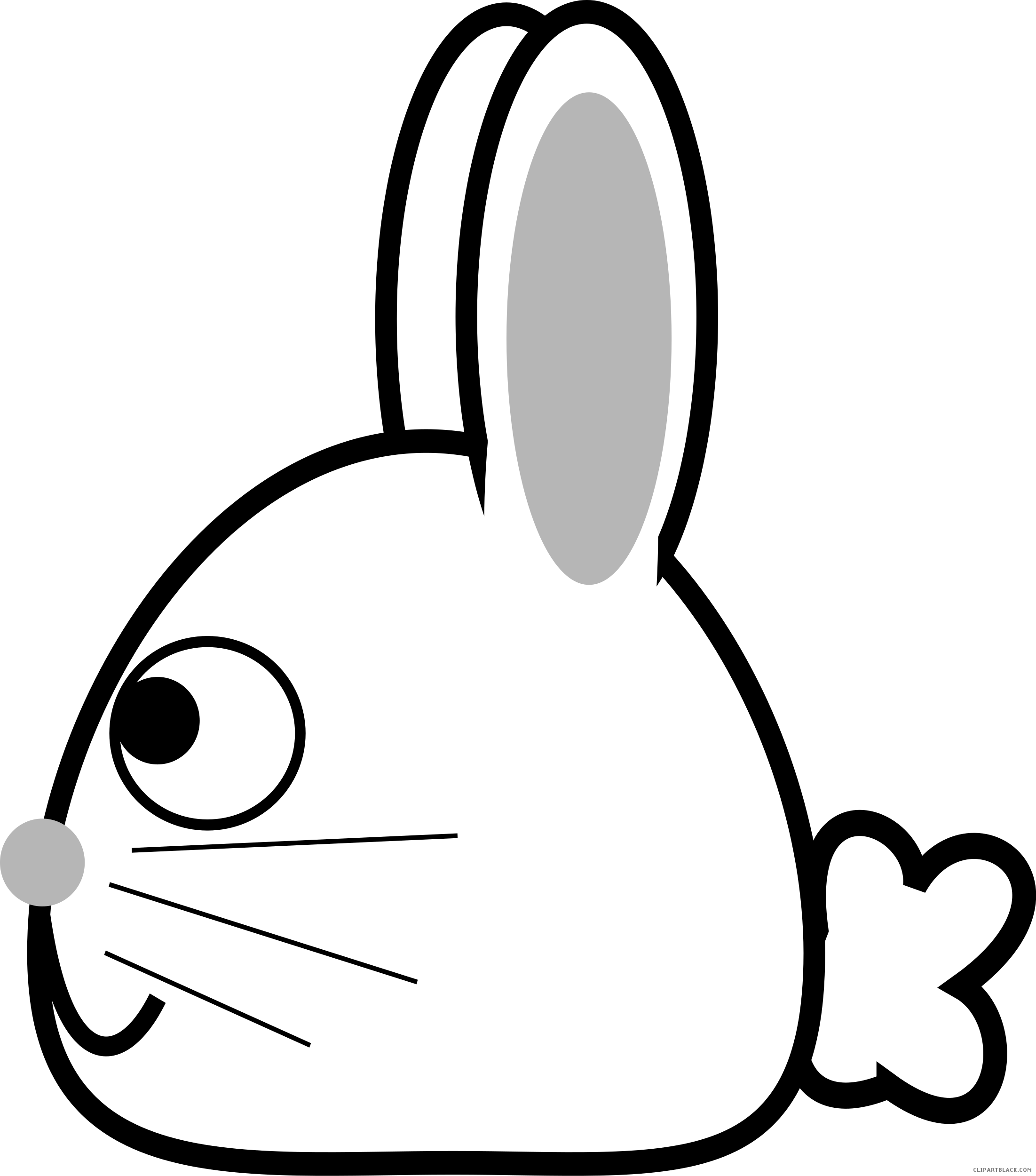 Spring Bunny Animal Free Black White Clipart Images - Rabbit (2203x2500)