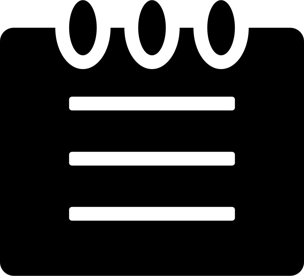 Black Paper Notes Notebook With Spring Comments - Icon (980x892)