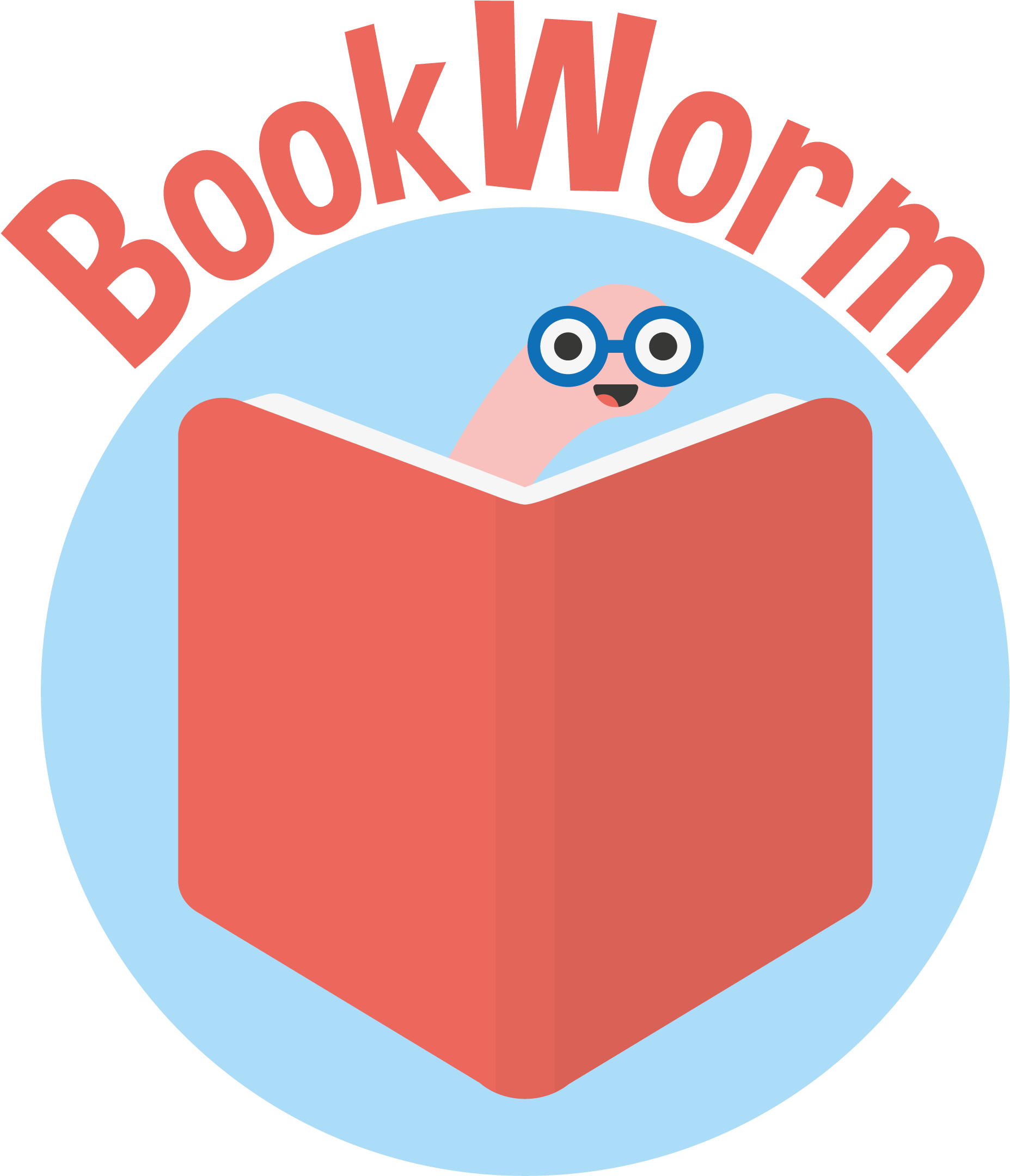 Looking For Some Feedback On This Bookworm Logo - Green And Blue Background (2044x2218)