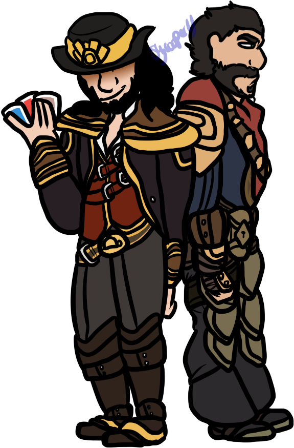 Twisted Fate And Graves By Slycooper11 - Cartoon (711x902)