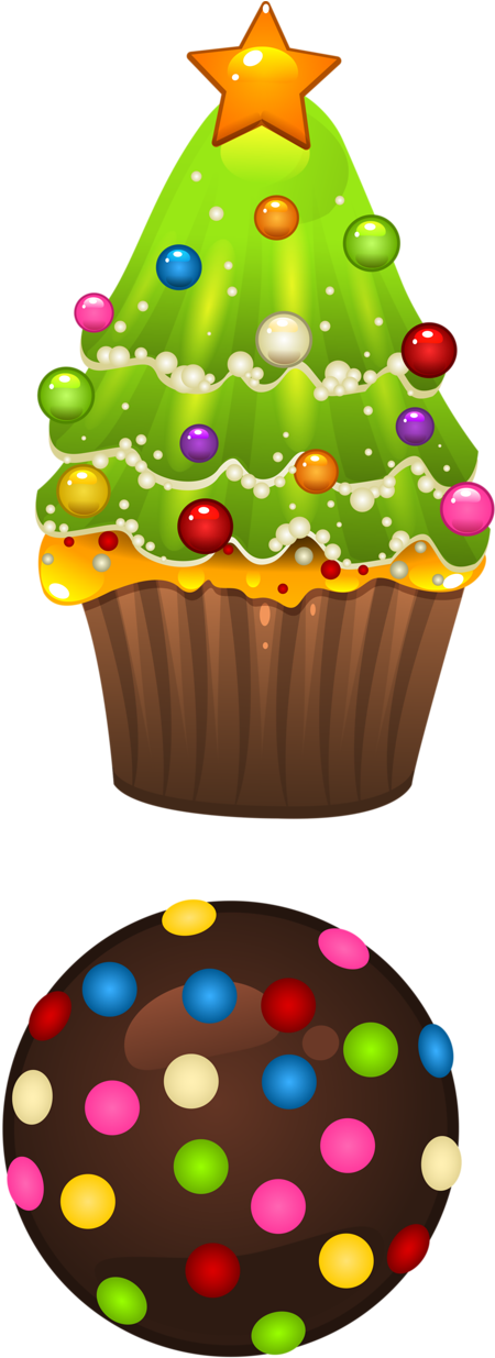 Christmas Tree Cupcake * - Christmas Tree Cupcake Clipart (544x1280)