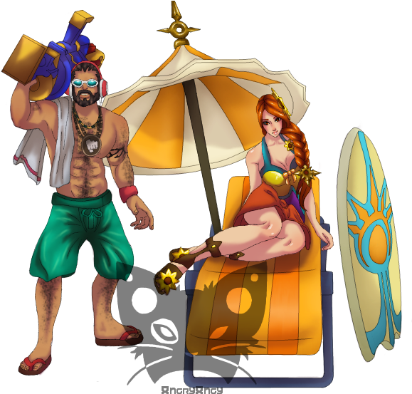 Poolparty Graves And Poolparty Leona By Angryangysart - Cartoon (600x600)