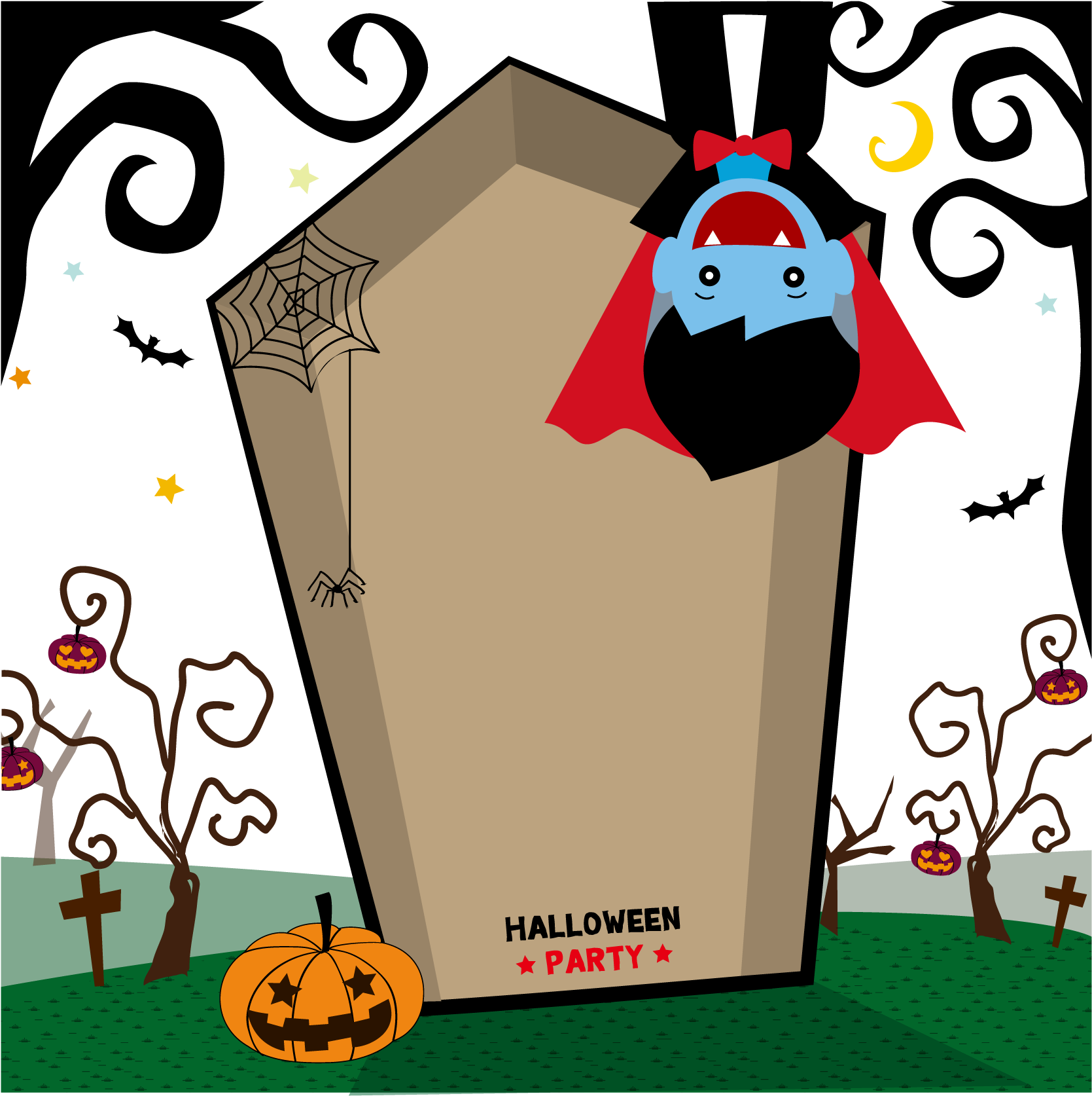 Inverted Vampire Pumpkin And Grave - Vampire (1972x1850)