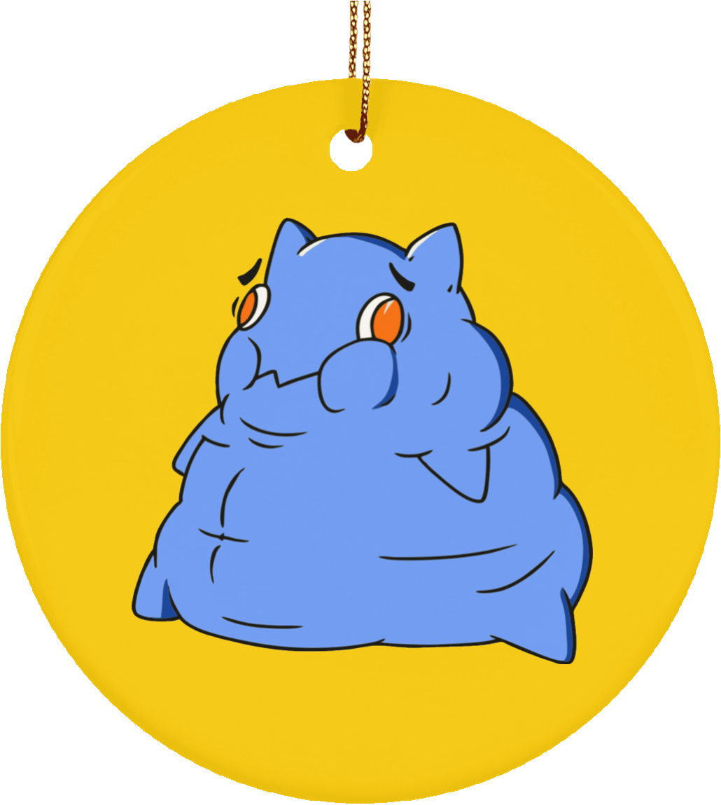 Graves Disease Monster Ceramic Circle Ornament - Cartoon (1155x1155)