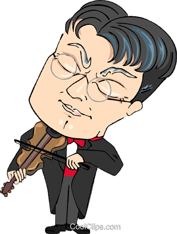 Concert Violinist Royalty Free Vector Clip Art Illustration - Cartoon (362x480)