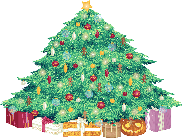 Pixel Christmas Tree By Uszatyarbuz " - Christmas Tree Pixel Gif (645x485)