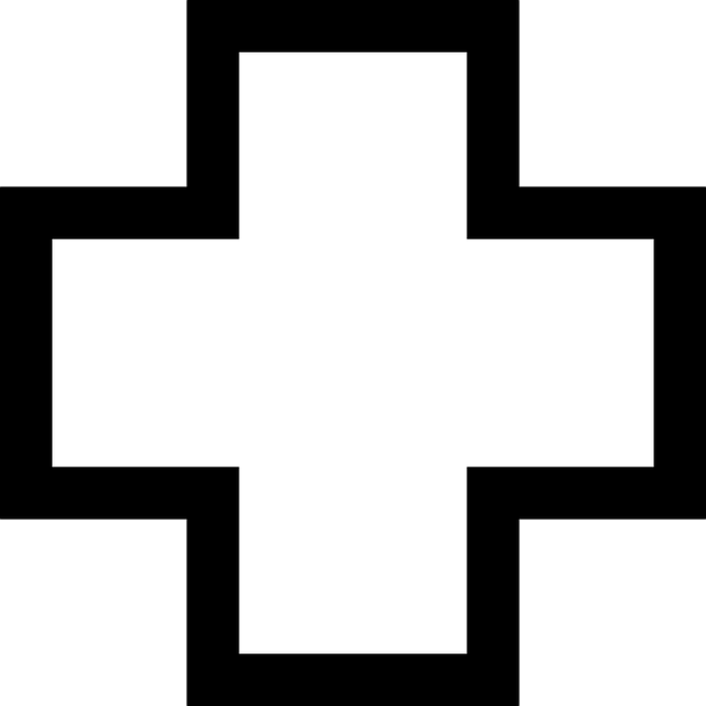 Red Cross Mark Clipart Doctor - Drawing Of Plus Sign (640x640)