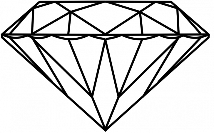Diamond Shape Coloring Page Adult Of A Free Pages - Transparent Diamond (728x452)