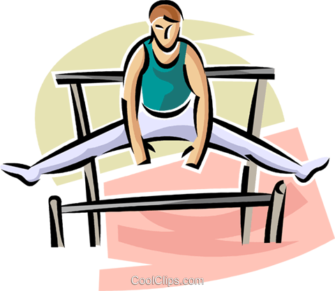 Gymnast Performing On The Uneven Bars Royalty Free - Gymnast Performing On The Uneven Bars Royalty Free (480x417)