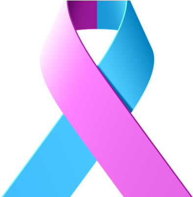 Add A Twibbon To My Profile Picture - Blue Pink Breast Cancer Ribbon (400x400)